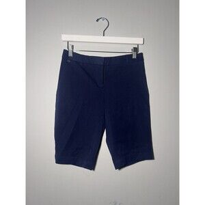 White House Black Market Women's Size 00 Navy Blue Midrise Formal Bermuda Shorts